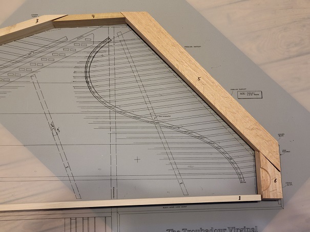 Troubadour Virginal Case Right Liners Layout