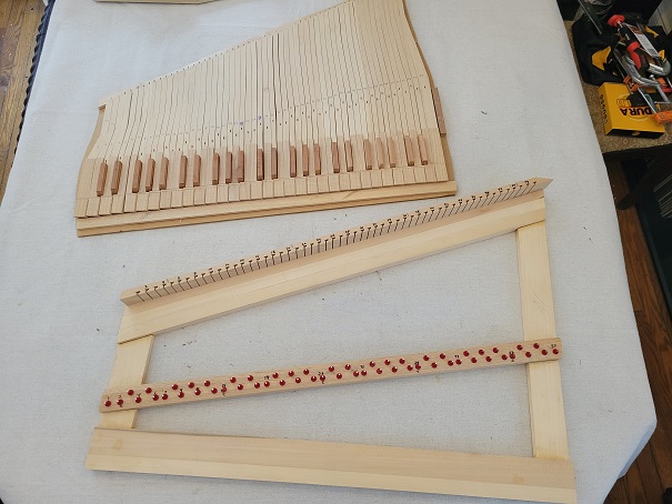 Troubadour Virginal Keys and Keyboard Frame