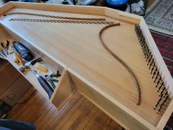 Troubadour Virginal Stringing Finished